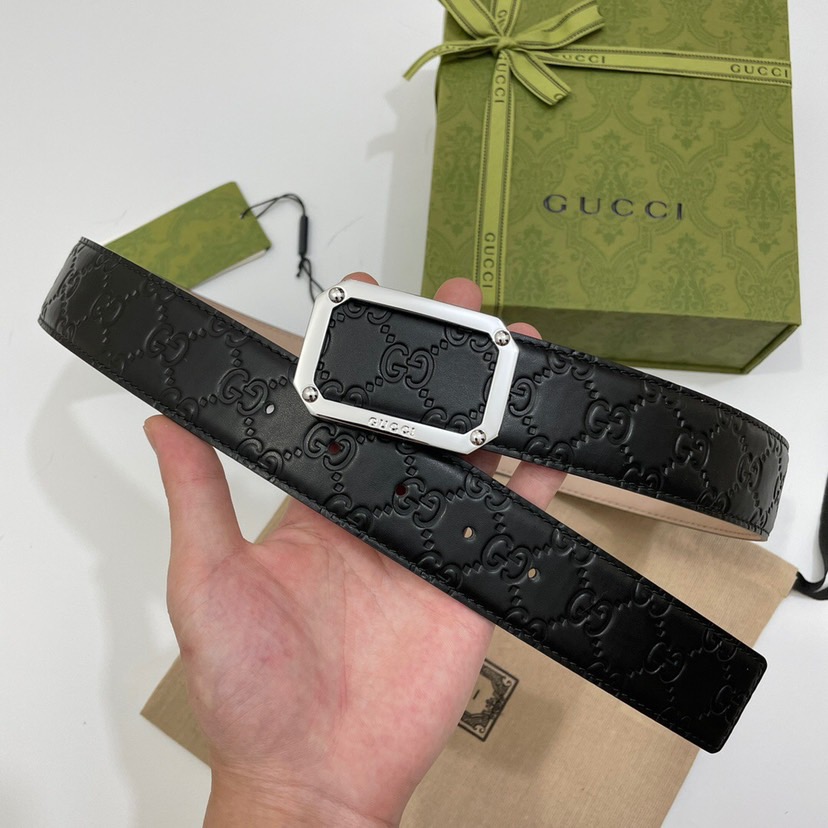 Gucci Designer Belt Mens Belts Luxury Belt Length 100-125cm Men Belt Fashion Classics Casual Classic Square Smooth Buckle Designer High Quality Belt Men With A Width Of 4.0cm And With Box
