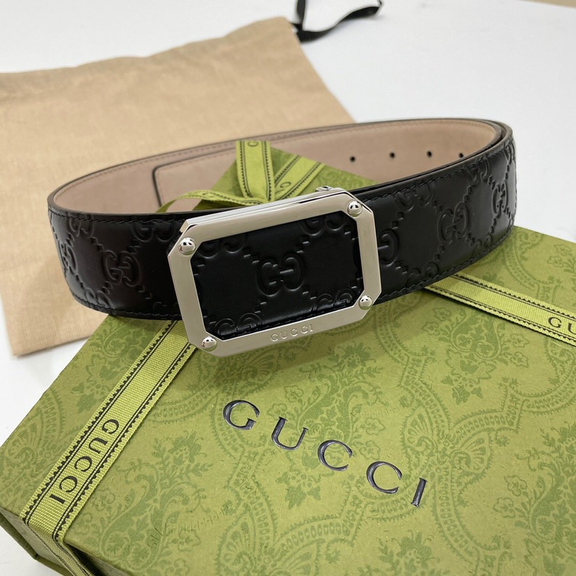 Gucci Designer Belt Mens Belts Luxury Belt Length 100-125cm Men Belt Fashion Classics Casual Classic Square Smooth Buckle Designer High Quality Belt Men With A Width Of 4.0cm And With Box