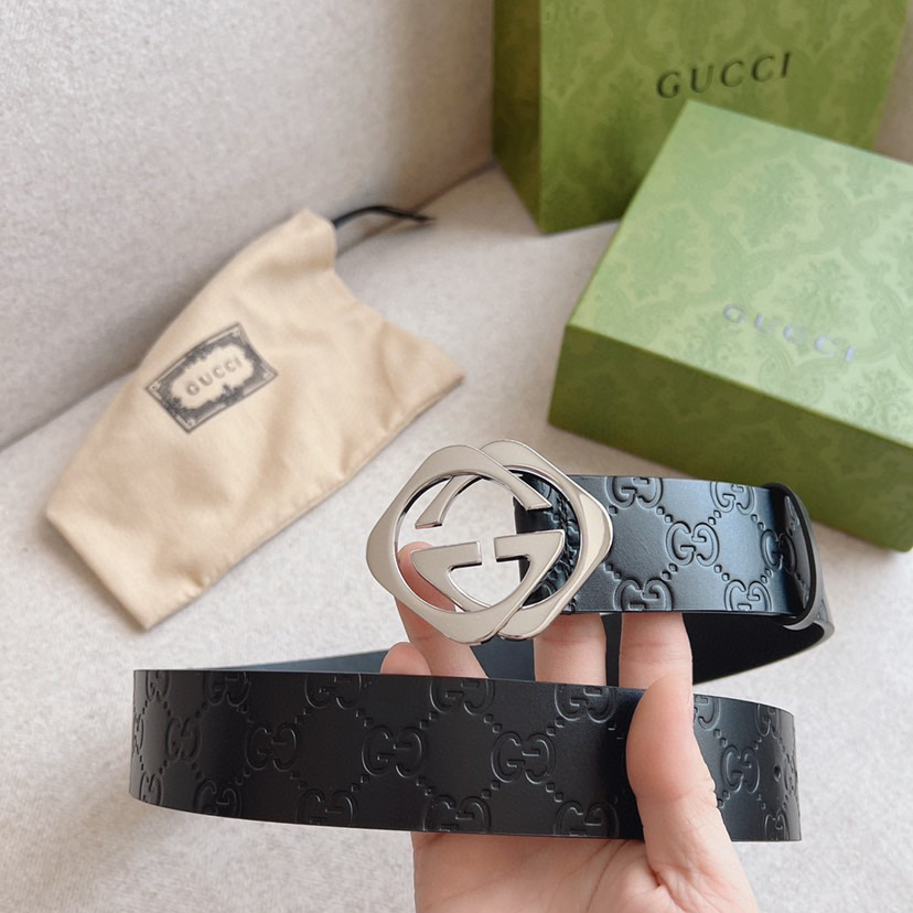 Gucci Designer Belt Men Belts Women's Brand Belt Luxury Interlocking Double G Buckle Belt Is Crafted From Gucci Signature Leather Using Hot Stamping Technology With And Clear Printed Patterns Fashionable Classic And Versatile Styles Belt Width 4.0cm