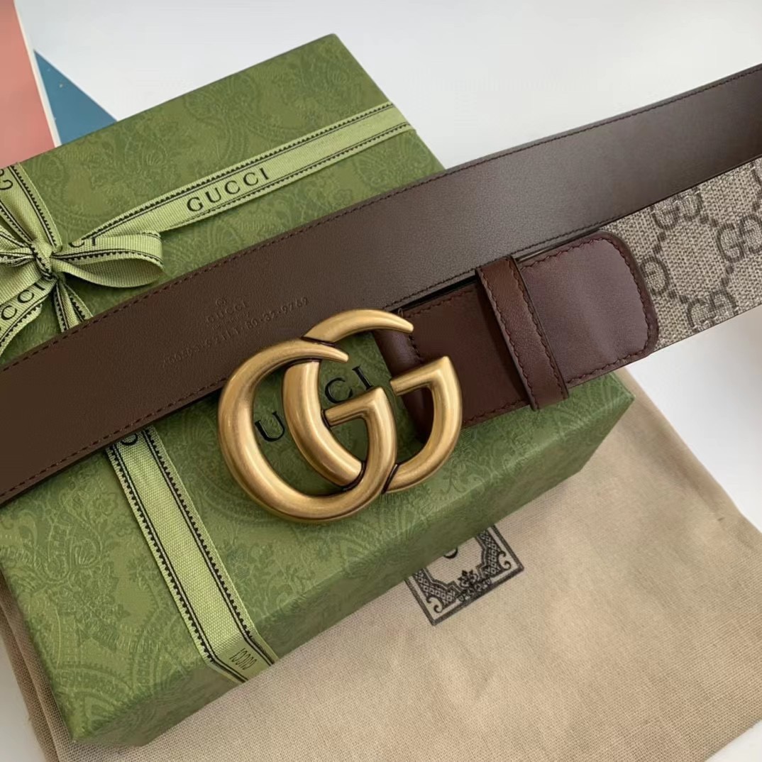 Gucci Leather It Has A Thick Touch With Clear And Distinct Printing Patterns It Is A Fashionable And Classic Men's Belt A Designer Belt A Casual And Smooth Buckle Belt For Both Women And Men With A Width Of 4.0cm And With Box