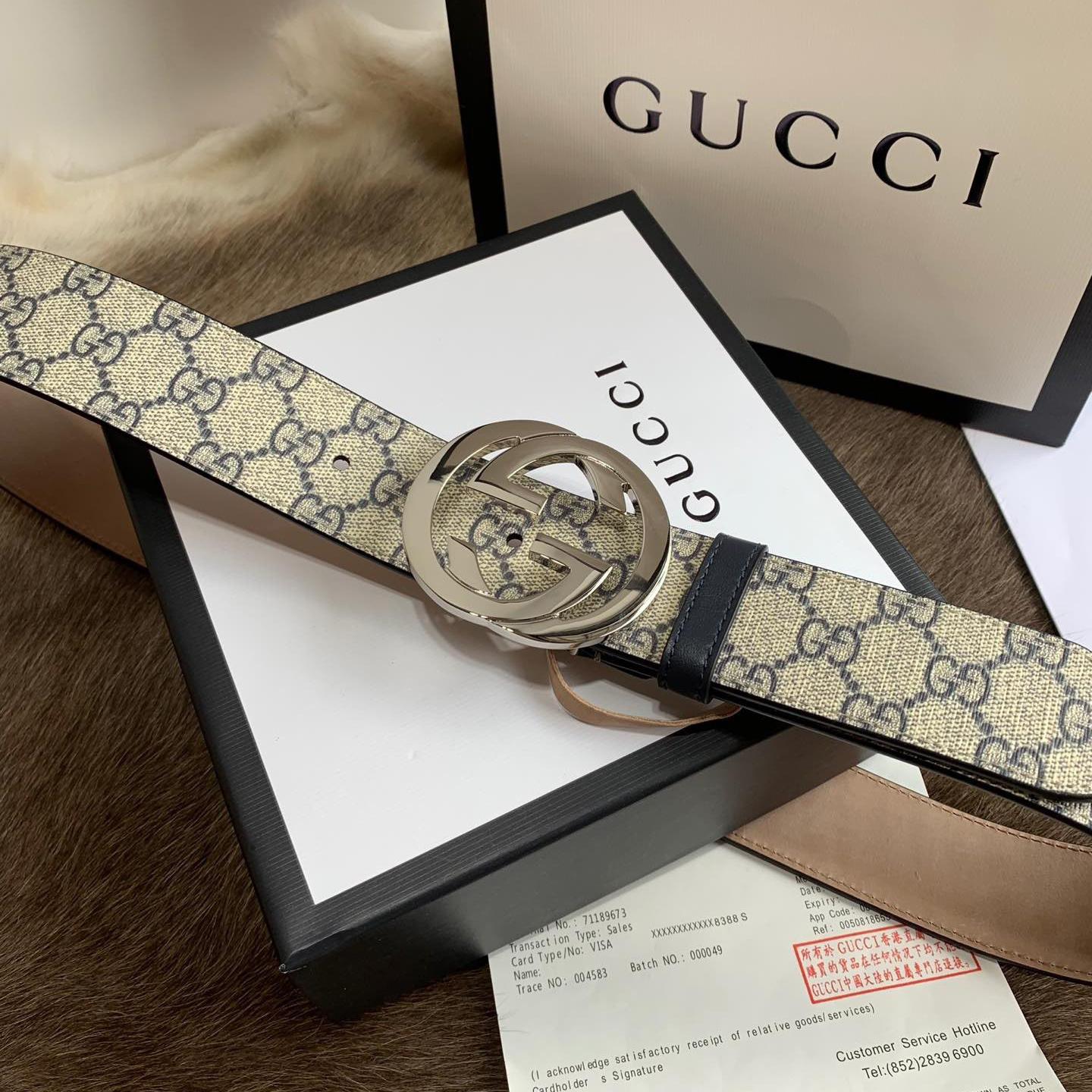 Gucci Leather It Has A Thick Touch With Clear And Distinct Printing Patterns It Is A Fashionable And Classic Men's Belt A Designer Belt A Casual And Smooth Buckle Belt For Both Women And Men With A Width Of 4.0cm And With Box