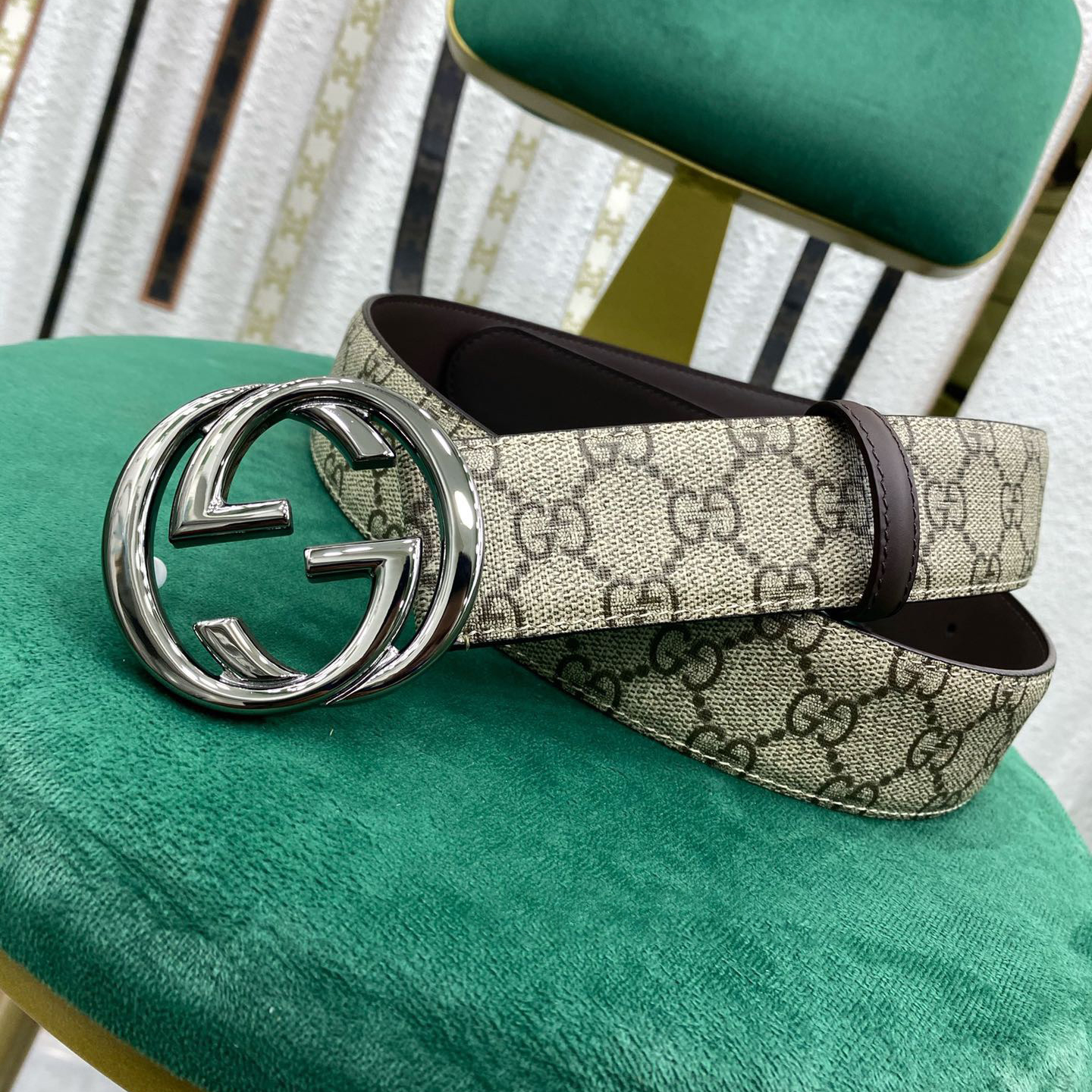 Gucci Leather It Has A Thick Touch With Clear And Distinct Printing Patterns It Is A Fashionable And Classic Men's Belt A Designer Belt A Casual And Smooth Buckle Belt For Both Women And Men With A Width Of 4.0cm And With Box
