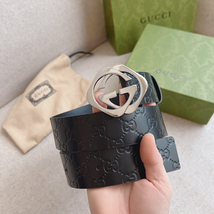 Gucci Designer Belt Men Belts Women's Brand Belt Luxury Interlocking Double G Buckle Belt Is Crafted From Gucci Signature Leather Using Hot Stamping Technology With And Clear Printed Patterns Fashionable Classic And Versatile Styles Belt Width 4.0cm