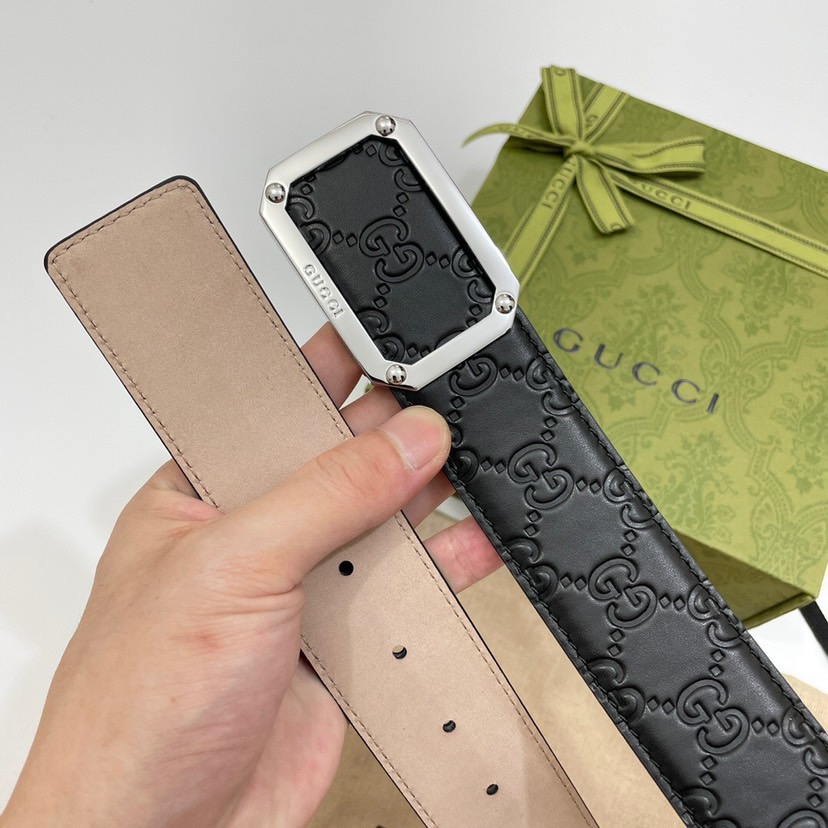 Gucci Designer Belt Mens Belts Luxury Belt Length 100-125cm Men Belt Fashion Classics Casual Classic Square Smooth Buckle Designer High Quality Belt Men With A Width Of 4.0cm And With Box
