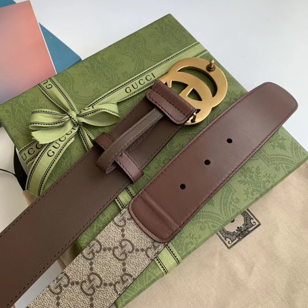 Gucci Leather It Has A Thick Touch With Clear And Distinct Printing Patterns It Is A Fashionable And Classic Men's Belt A Designer Belt A Casual And Smooth Buckle Belt For Both Women And Men With A Width Of 4.0cm And With Box