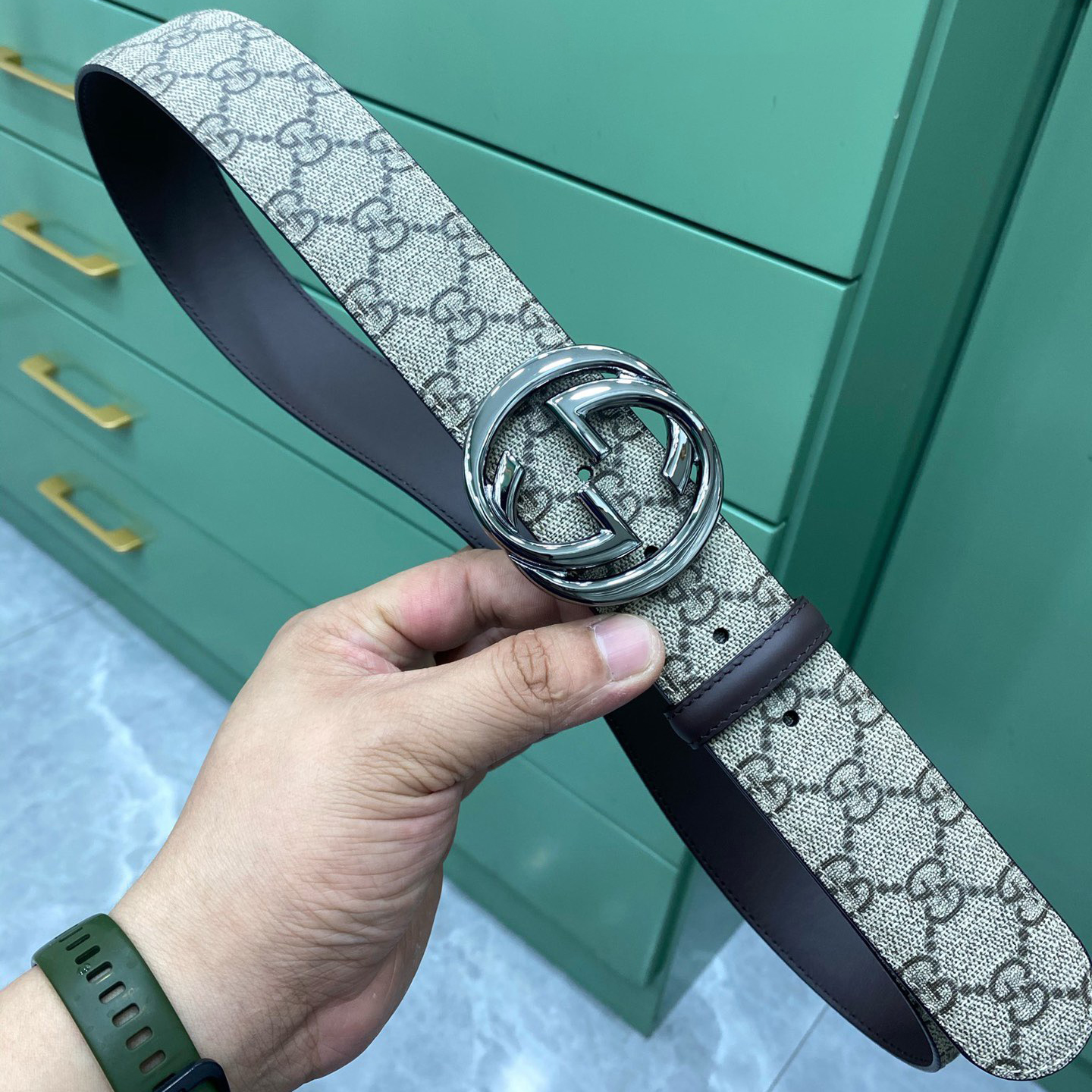 Gucci Leather It Has A Thick Touch With Clear And Distinct Printing Patterns It Is A Fashionable And Classic Men's Belt A Designer Belt A Casual And Smooth Buckle Belt For Both Women And Men With A Width Of 4.0cm And With Box