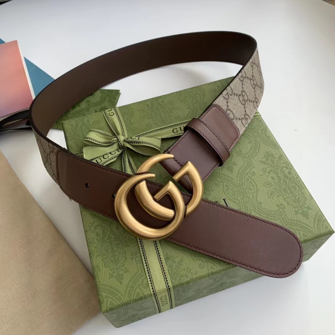 Gucci Leather It Has A Thick Touch With Clear And Distinct Printing Patterns It Is A Fashionable And Classic Men's Belt A Designer Belt A Casual And Smooth Buckle Belt For Both Women And Men With A Width Of 4.0cm And With Box