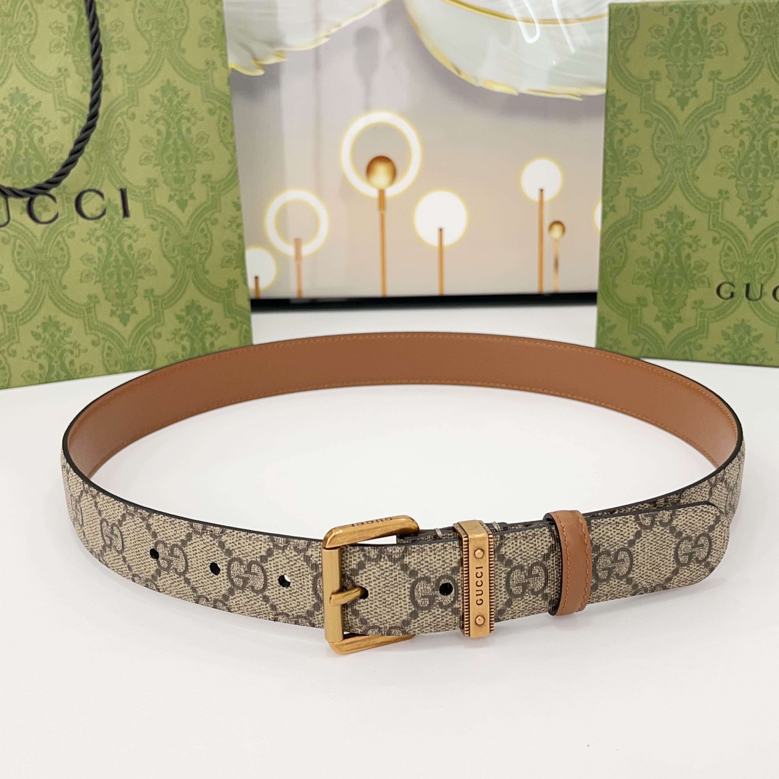 Gucci Belts For Women Designer Belt Womens Formal Smooth Buckle Woman Narrow Genuine Leather Golden Bronze Cowhide Design Thin Optional High Quality