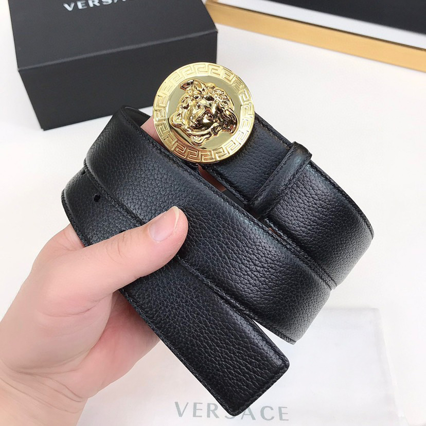 Versace Leather It Has A Thick Touch With Clear And Distinct Printing Patterns It Is A Fashionable And Classic Men's Belt A Designer Belt A Casual And Smooth Buckle Belt For Both Women And Men With A Width Of 4.0 Cm And With Box