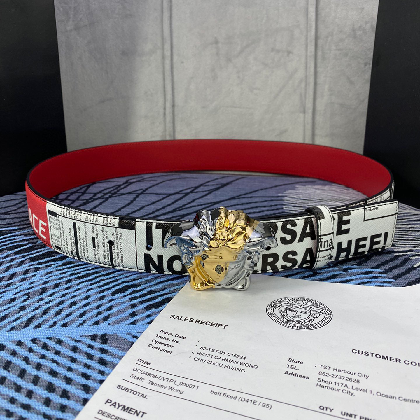 Versace Designer Belt Men's Belts Women's Brand Belt Luxury Belt Is Made Of Soft Calf Leather And Features A 3D Square Medusa Portrait Waistband Buckle One Side Is Monochrome And The Other Side Is Adorned With The Brand's Iconic Barocco Print