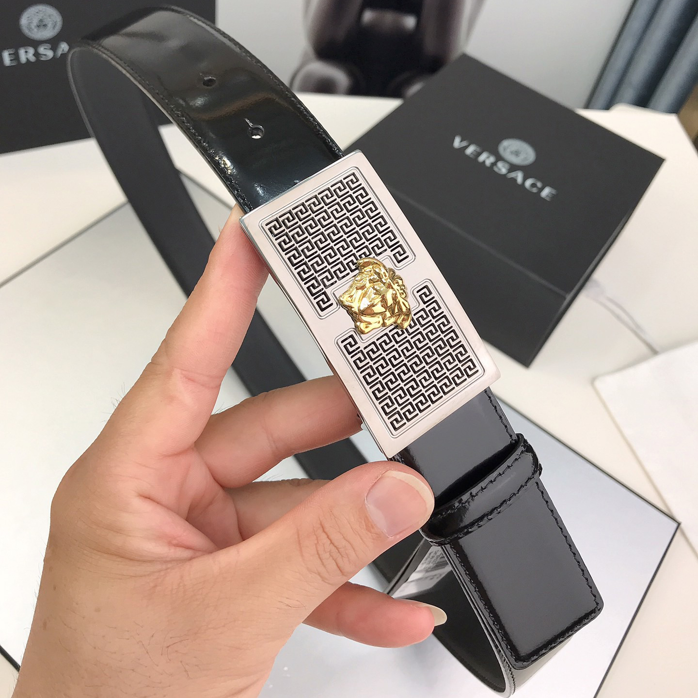 Versace Designer Belt Mens Belts Womens Brand Belt Luxury Belt Length 100-125cm Woman Men Belt Fashion Classics Casual Classic Solid Smooth Buckle Designer High Quality Belt