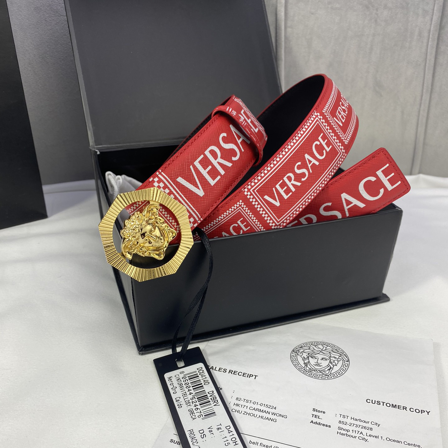 Versace Leather It Has A Thick Touch With Clear And Distinct Printing Patterns It Is A Fashionable And Classic Men's Belt A Designer Belt A Casual And Smooth Buckle Belt For Both Women And Men With A Width Of 4.0cm And With Box