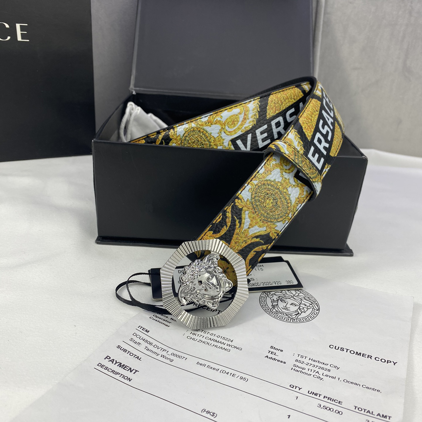 Versace Leather It Has A Thick Touch With Clear And Distinct Printing Patterns It Is A Fashionable And Classic Men's Belt A Designer Belt A Casual And Smooth Buckle Belt For Both Women And Men With A Width Of 4.0cm And With Box