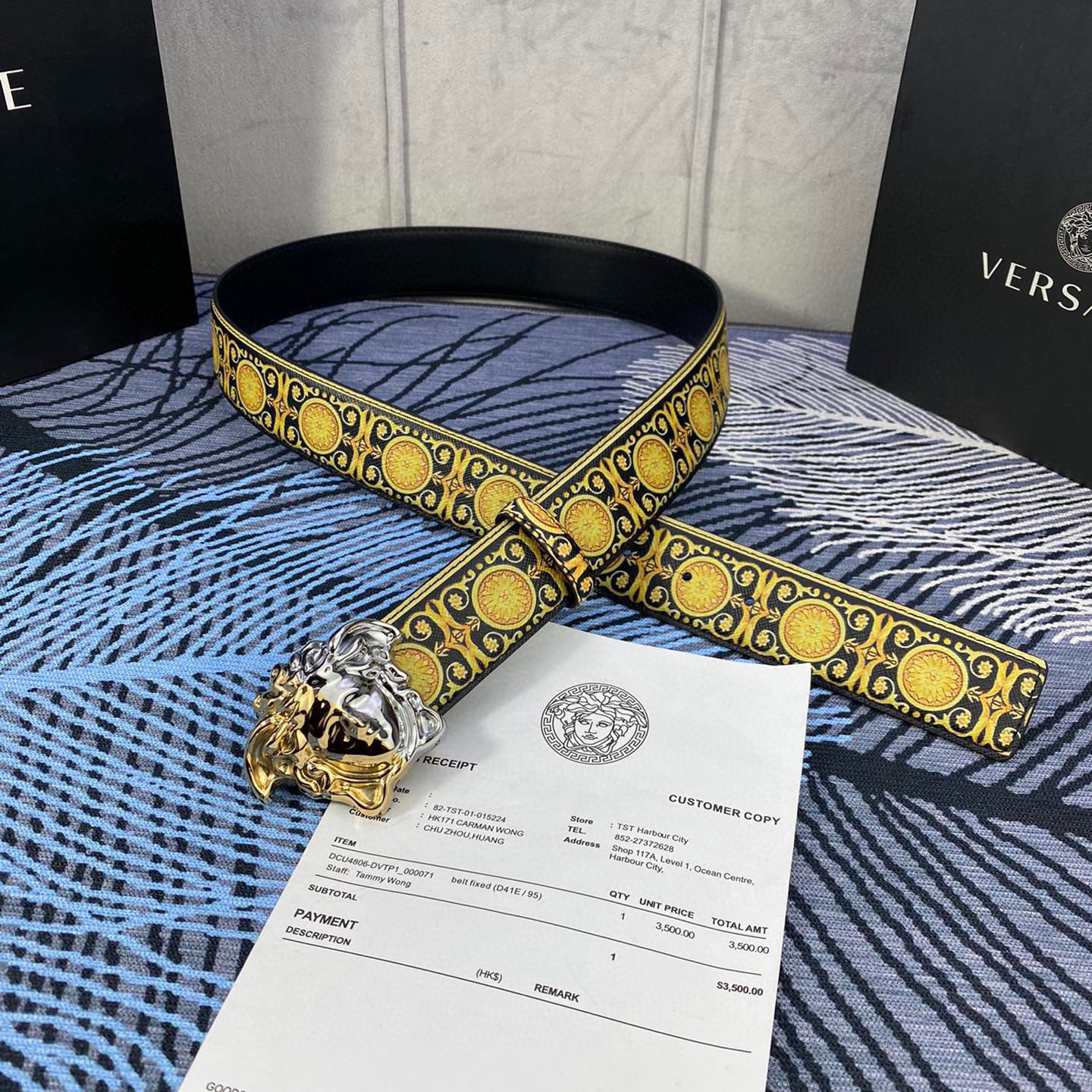Versace Designer Belt Men Belts Women's Brand Belt With 3D Square Medusa Portrait Belt Buckle One Side Is Monochrome And The Other Side Is Decorated With The Brand's Iconic Print Woman Men Belt Fashion Designer High Quality Belt