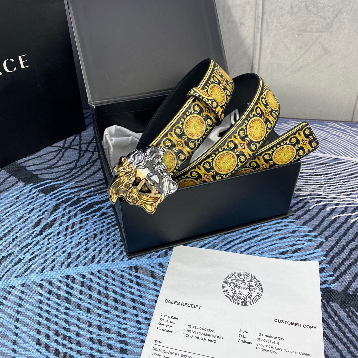 Versace Designer Belt Men Belts Women's Brand Belt With 3D Square Medusa Portrait Belt Buckle One Side Is Monochrome And The Other Side Is Decorated With The Brand's Iconic Print Woman Men Belt Fashion Designer High Quality Belt