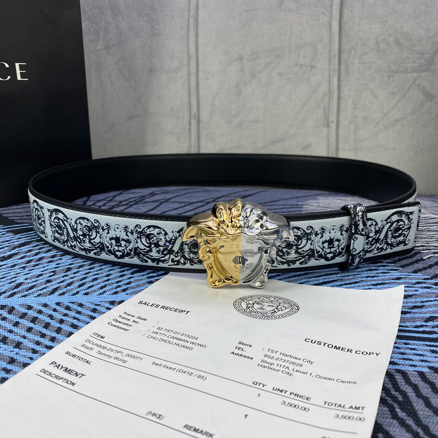 Versace Designer Belt Men Belts Women's Brand Belt With 3D Square Medusa Portrait Belt Buckle One Side Is Monochrome And The Other Side Is Decorated With The Brand's Iconic Print Woman Men Belt Fashion Designer High Quality Belt