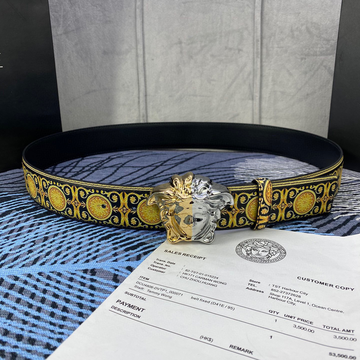 Versace Designer Belt Men Belts Women's Brand Belt With 3D Square Medusa Portrait Belt Buckle One Side Is Monochrome And The Other Side Is Decorated With The Brand's Iconic Print Woman Men Belt Fashion Designer High Quality Belt