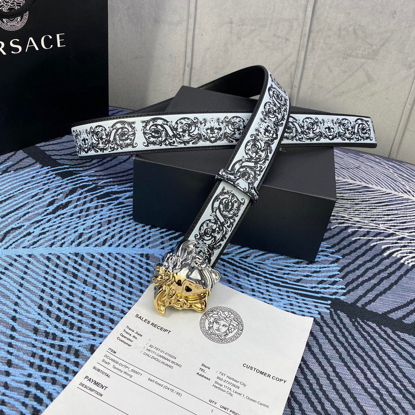 Versace Designer Belt Men Belts Women's Brand Belt With 3D Square Medusa Portrait Belt Buckle One Side Is Monochrome And The Other Side Is Decorated With The Brand's Iconic Print Woman Men Belt Fashion Designer High Quality Belt