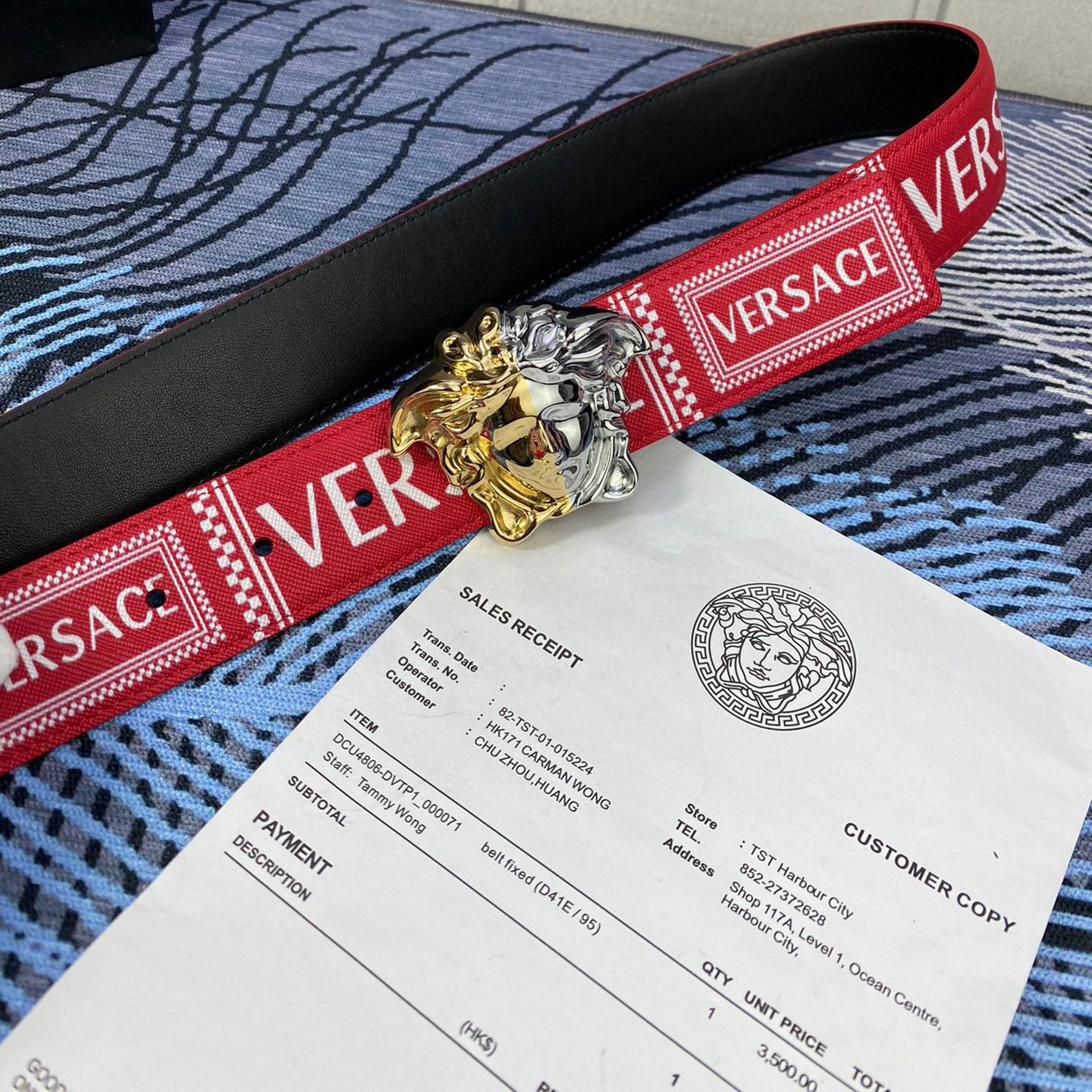 Versace Designer Belt Men Belts Women's Brand Belt With 3D Square Medusa Portrait Belt Buckle One Side Is Monochrome And The Other Side Is Decorated With The Brand's Iconic Print Woman Men Belt Fashion Designer High Quality Belt