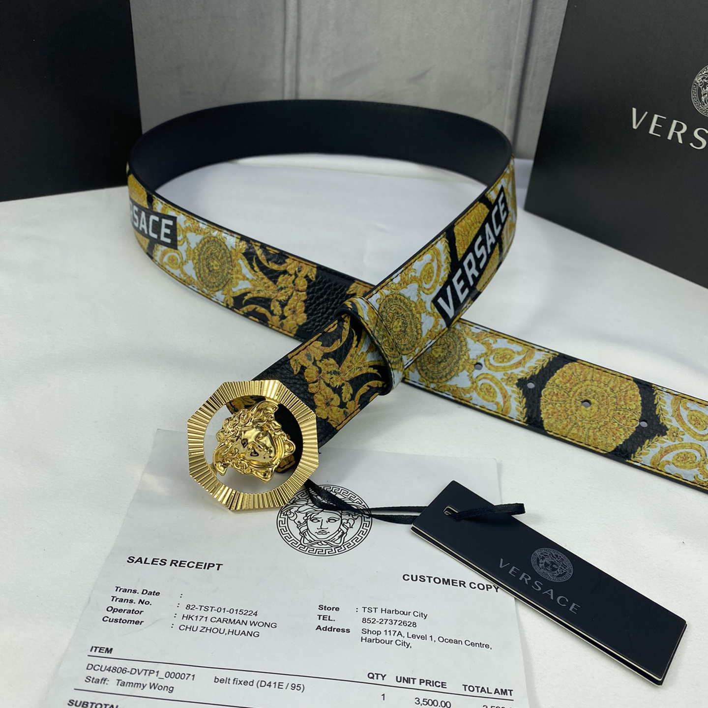 Versace Leather It Has A Thick Touch With Clear And Distinct Printing Patterns It Is A Fashionable And Classic Men's Belt A Designer Belt A Casual And Smooth Buckle Belt For Both Women And Men With A Width Of 4.0cm And With Box