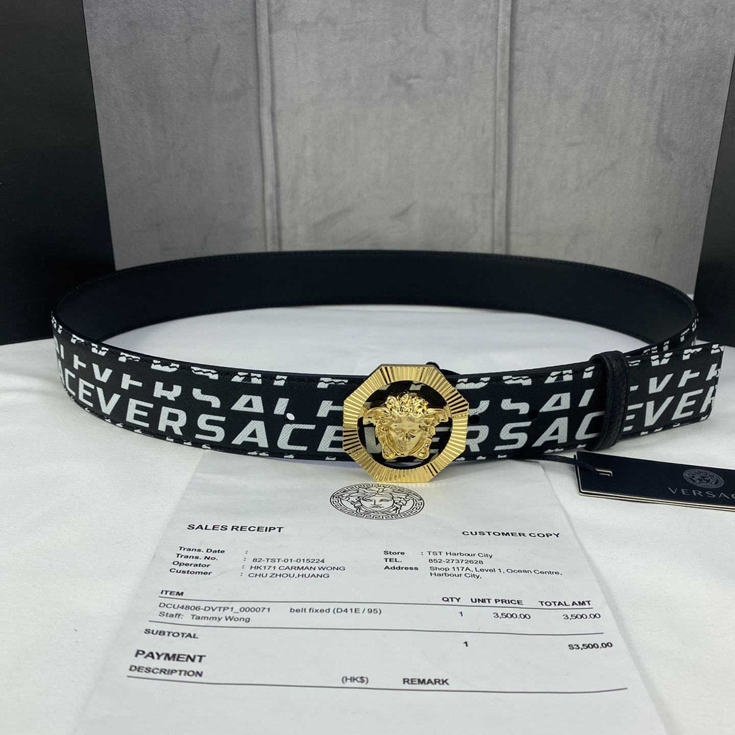 Versace Leather It Has A Thick Touch With Clear And Distinct Printing Patterns It Is A Fashionable And Classic Men's Belt A Designer Belt A Casual And Smooth Buckle Belt For Both Women And Men With A Width Of 4.0cm And With Box