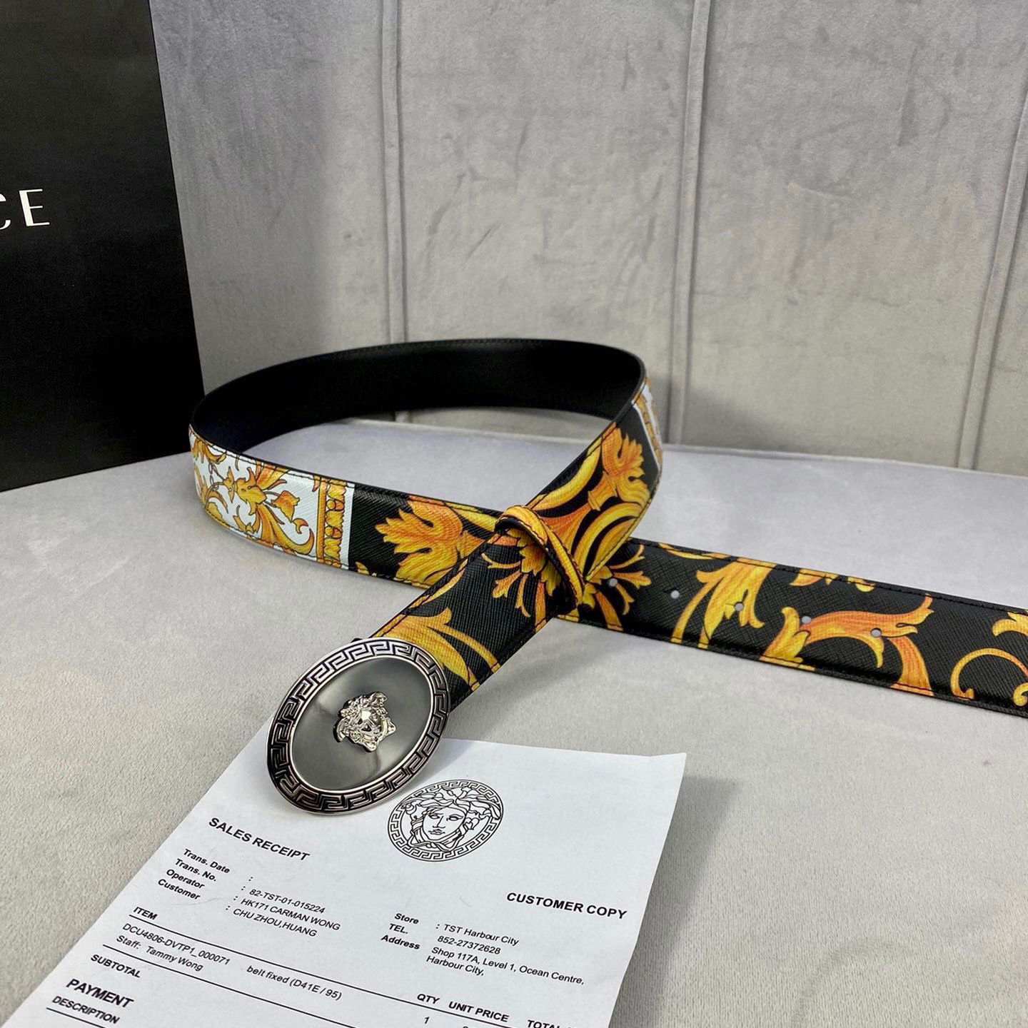 Versace Leather It Has A Thick Touch With Clear And Distinct Printing Patterns It Is A Fashionable And Classic Men's Belt A Designer Belt A Casual And Smooth Buckle Belt For Both Women And Men With A Width Of 4.0cm And With Box
