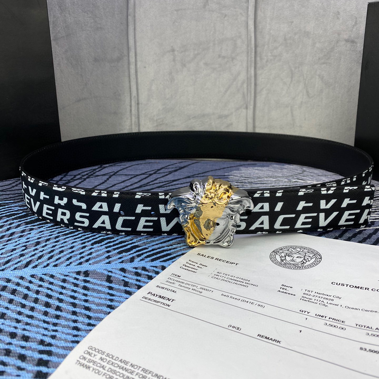 Versace Leather It Has A Thick Touch With Clear And Distinct Printing Patterns It Is A Fashionable And Classic Men's Belt A Designer Belt A Casual And Smooth Buckle Belt For Both Women And Men With A Width Of 4.0cm And With Box