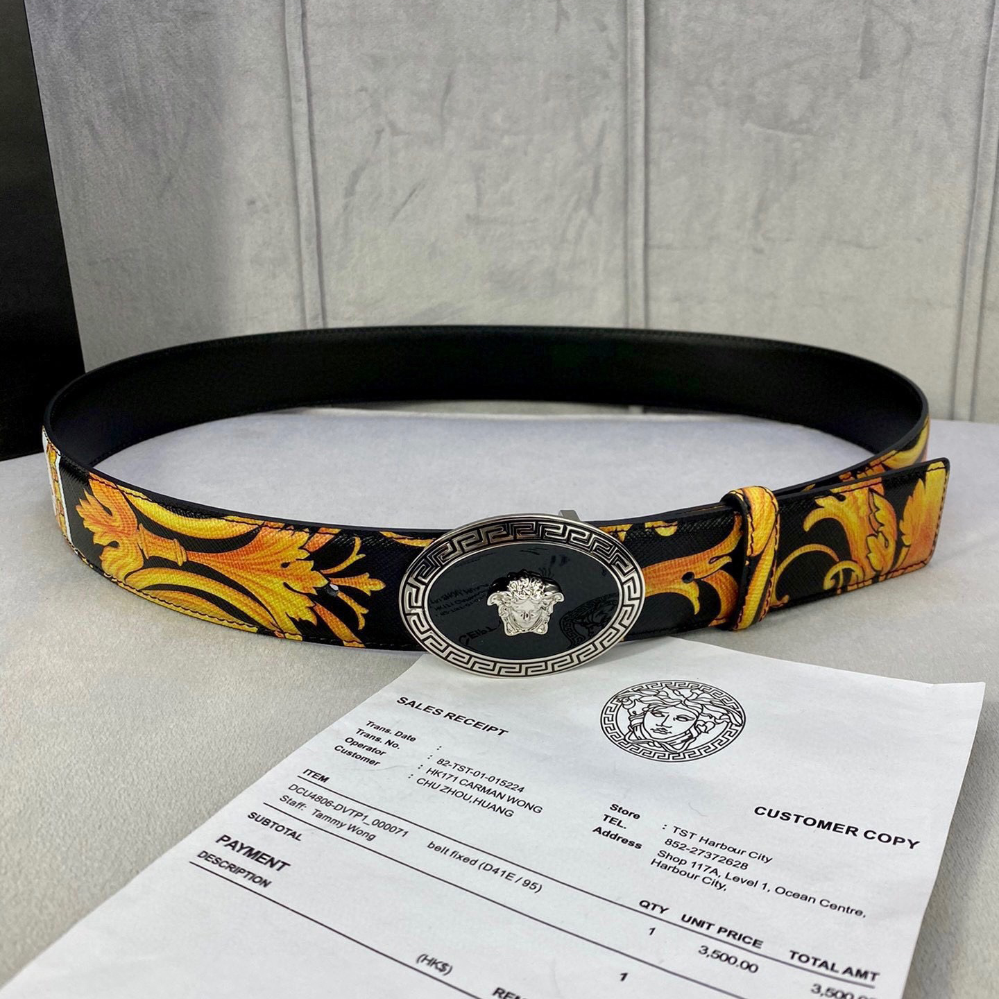 Versace Leather It Has A Thick Touch With Clear And Distinct Printing Patterns It Is A Fashionable And Classic Men's Belt A Designer Belt A Casual And Smooth Buckle Belt For Both Women And Men With A Width Of 4.0cm And With Box