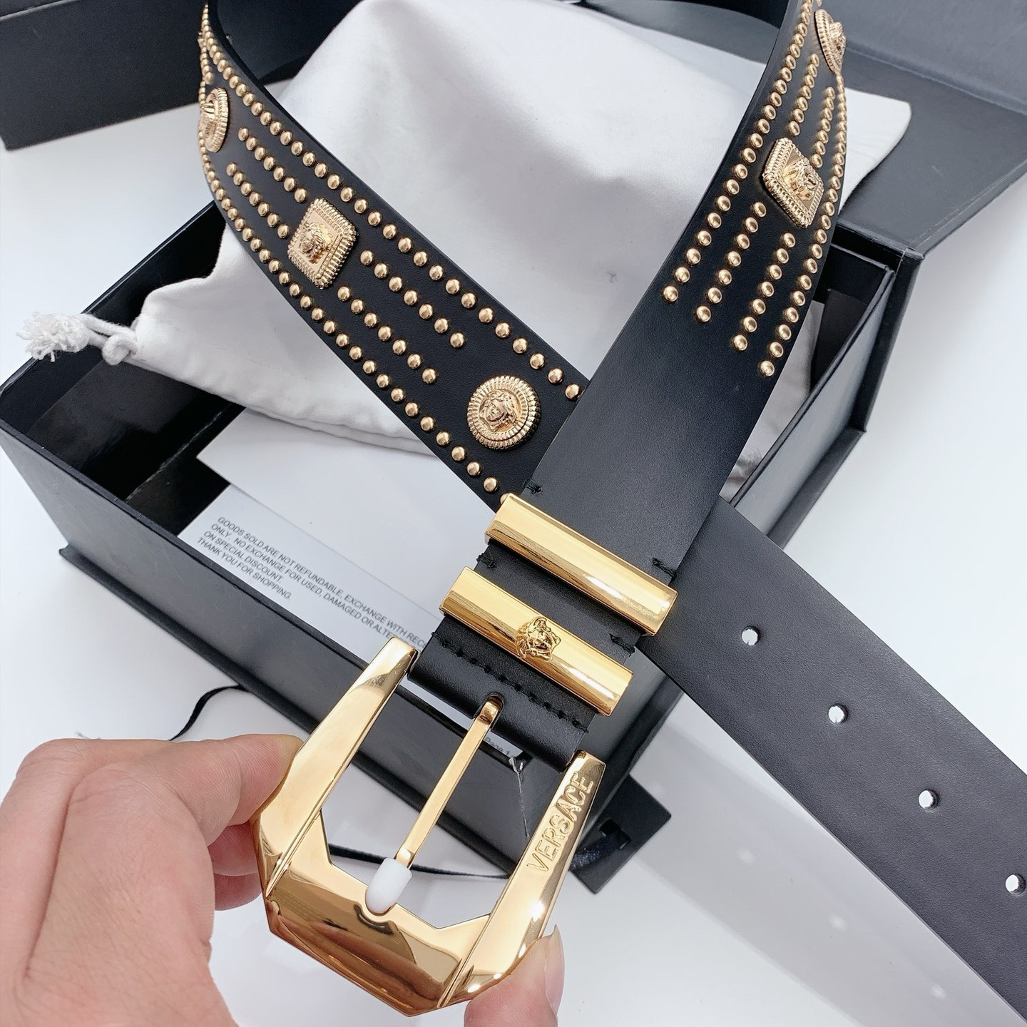 Versace Designer Belt Mens Belts Womens Brand Belt Luxury Belt Length 100-125cm Woman Men Belt Fashion Classics Casual Classic Solid Smooth Buckle Designer High Quality Belt
