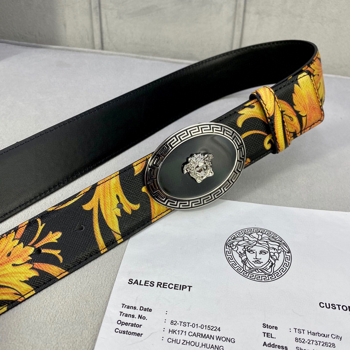 Versace Leather It Has A Thick Touch With Clear And Distinct Printing Patterns It Is A Fashionable And Classic Men's Belt A Designer Belt A Casual And Smooth Buckle Belt For Both Women And Men With A Width Of 4.0cm And With Box
