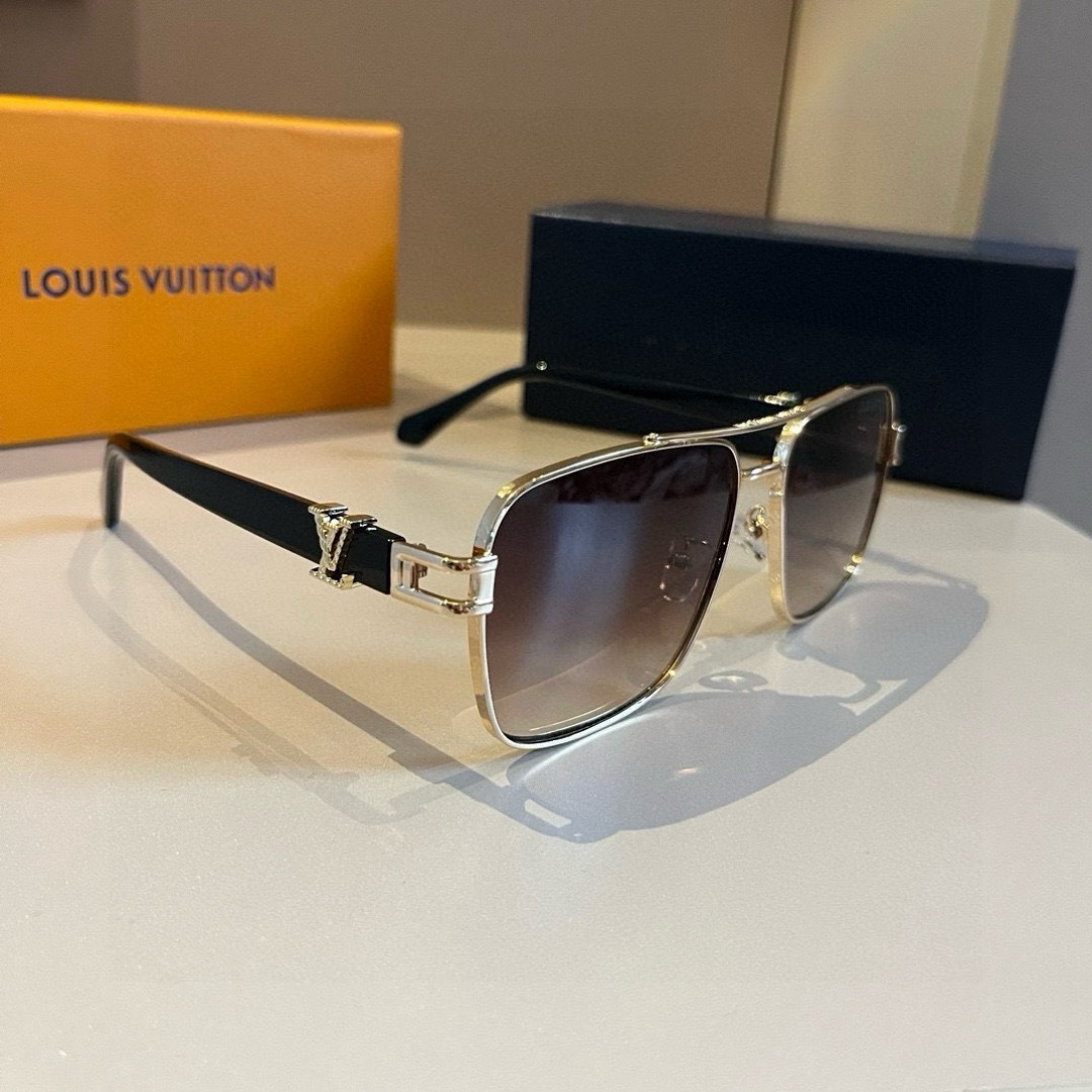 LV Luxury Oval Sunglasses For Men Designer Summer Shades Polarized Eyeglasses Vintage Oversized Sun Glasses Of Women Male Sunglass Designer Sunglasses