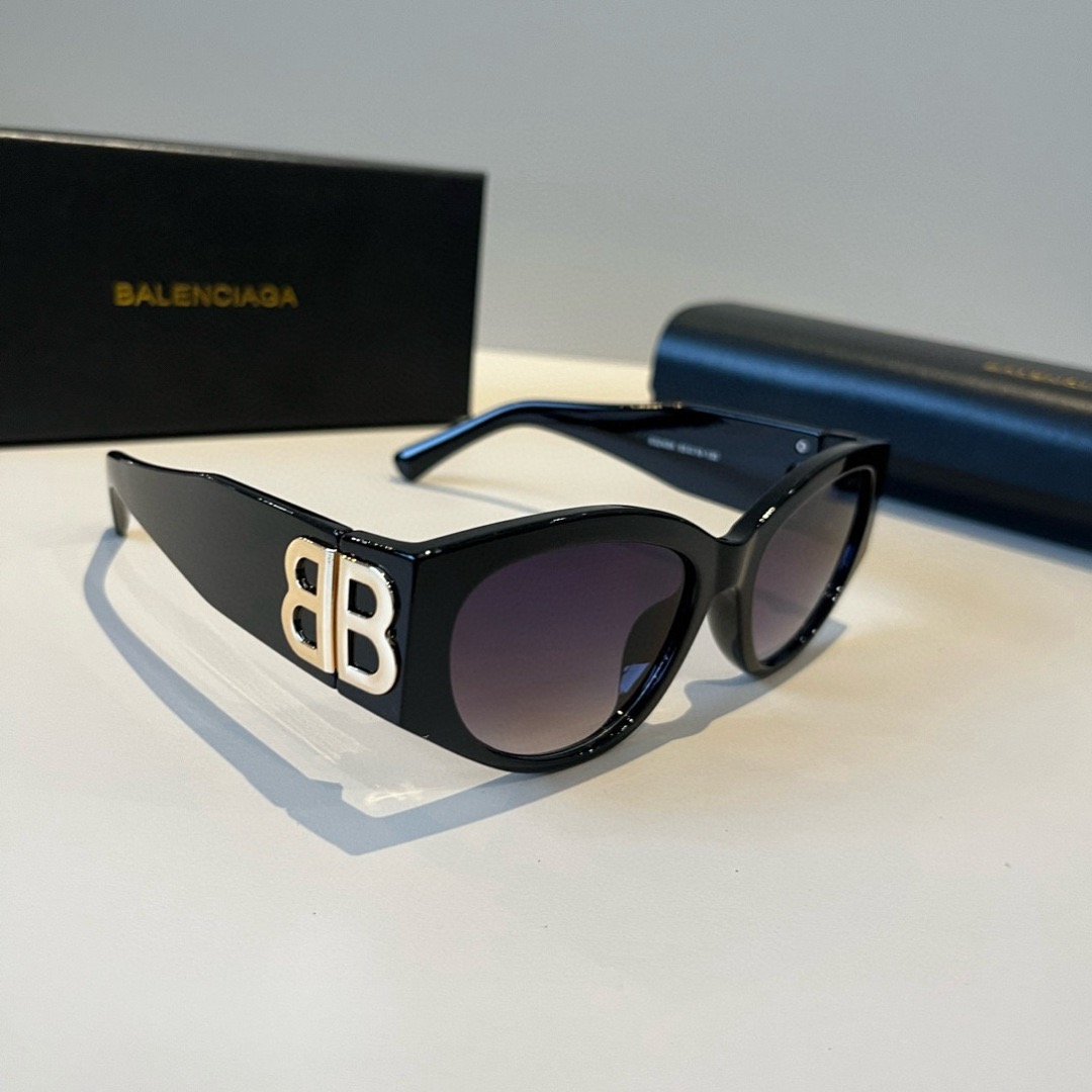 BALENCIAGA Sunglasses Fashion Glasses Oval Frame Designer Sunglass Womens Anti-Radiation Polarized Lenses Mens Retro Eyeglasses With Box