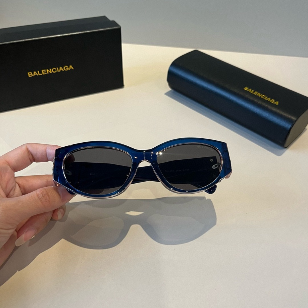 BALENCIAGA Sunglasses Fashion Glasses Oval Frame Designer Sunglass Womens Anti-Radiation Polarized Lenses Mens Retro Eyeglasses With Box
