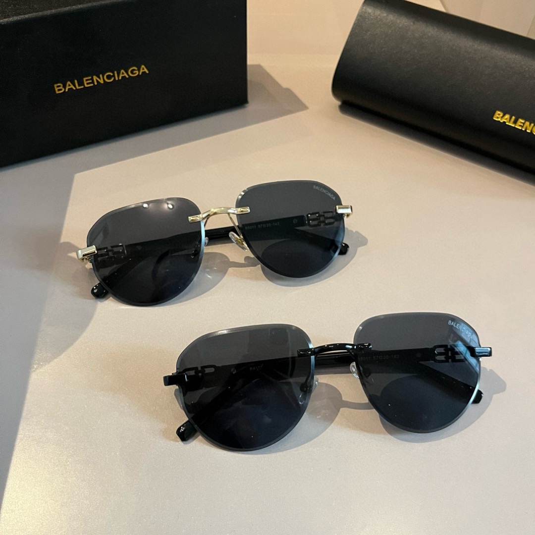 BALENCIAGA Designer Sunglasses Men For Women Oval Frame Metal Mirror Legs Sunglasses Retro Small Round Frame Sexy Little Women Fashion Luxury Glasses With Box
