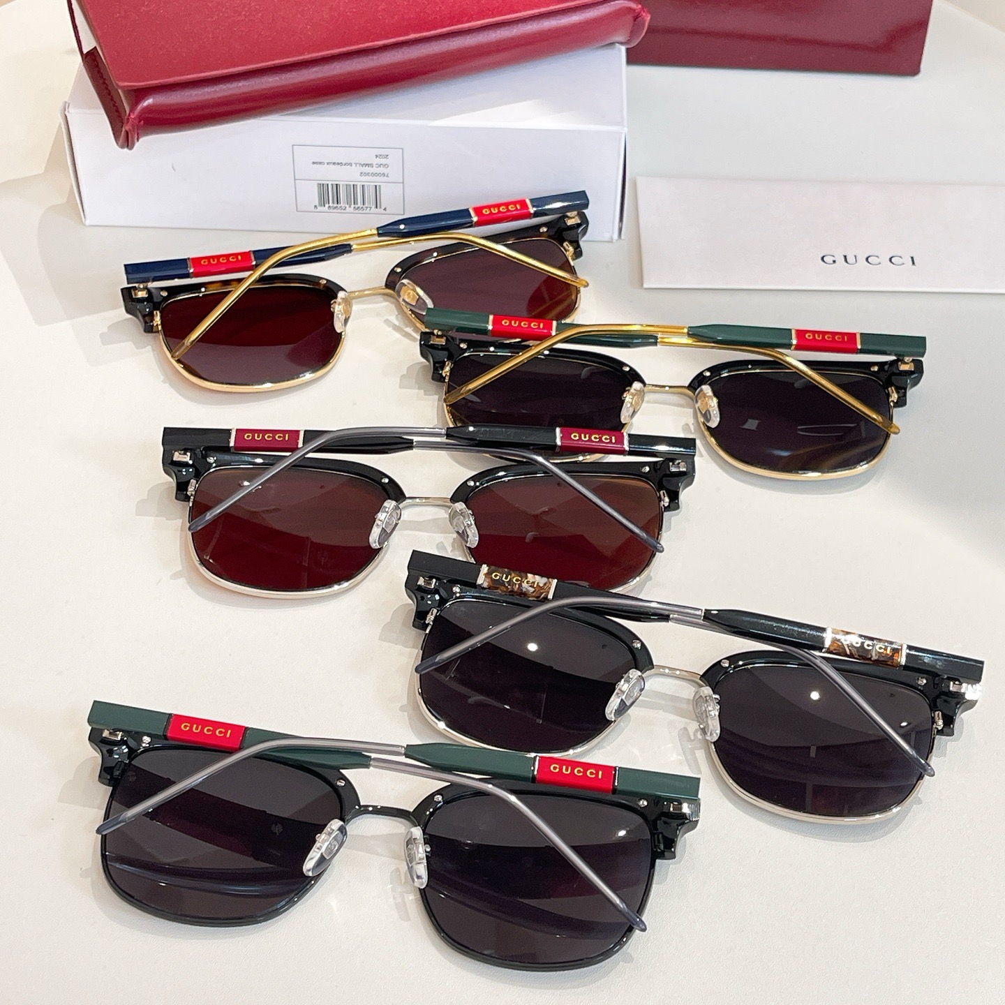 Gucci Designer Sunglasses For Women Luxury Mens Sunglasses Classic Rectangular Metal Frame Glasses Goggle Outdoor Beach Sun Protection Glasses Driving Sun Glasses