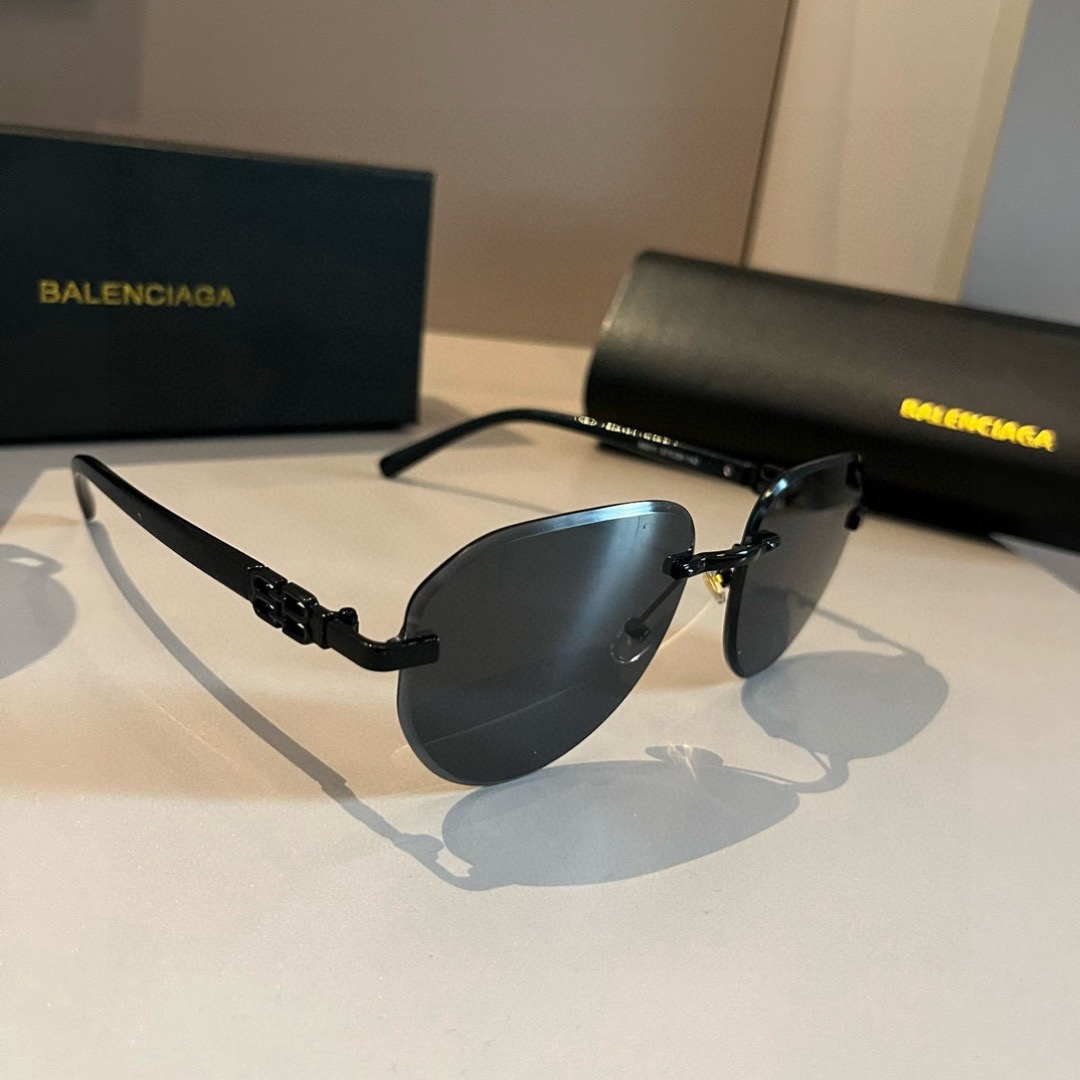 BALENCIAGA Designer Sunglasses Men For Women Oval Frame Metal Mirror Legs Sunglasses Retro Small Round Frame Sexy Little Women Fashion Luxury Glasses With Box