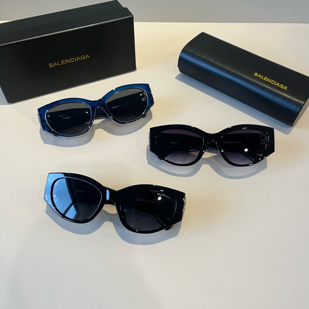 BALENCIAGA Sunglasses Fashion Glasses Oval Frame Designer Sunglass Womens Anti-Radiation Polarized Lenses Mens Retro Eyeglasses With Box