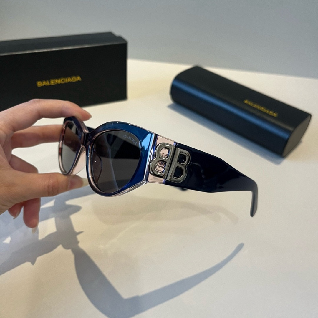 BALENCIAGA Sunglasses Fashion Glasses Oval Frame Designer Sunglass Womens Anti-Radiation Polarized Lenses Mens Retro Eyeglasses With Box