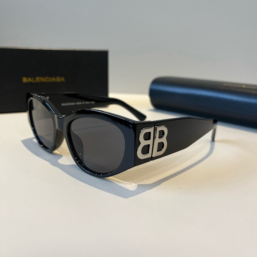 BALENCIAGA Sunglasses Fashion Glasses Oval Frame Designer Sunglass Womens Anti-Radiation Polarized Lenses Mens Retro Eyeglasses With Box