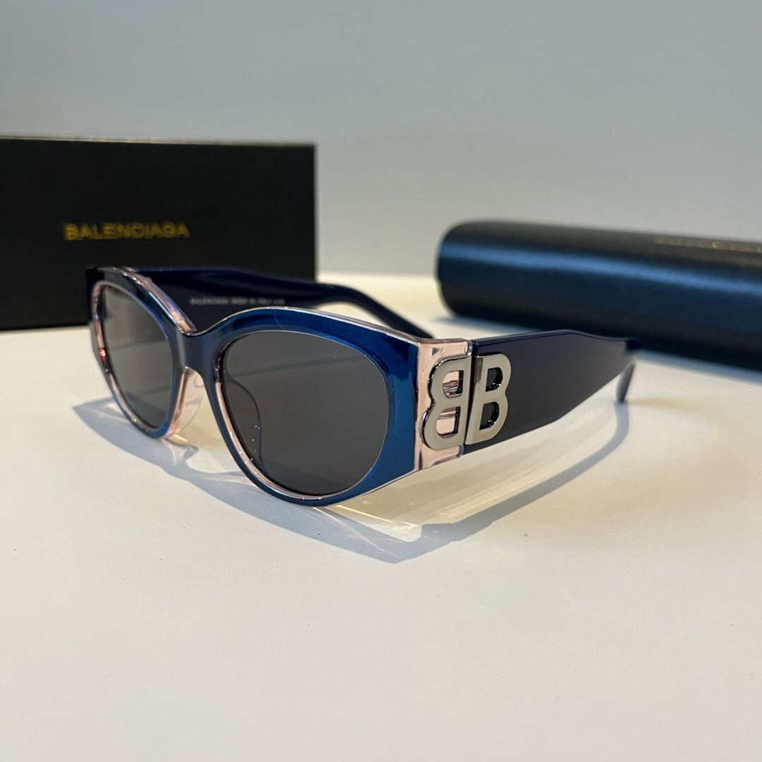 BALENCIAGA Sunglasses Fashion Glasses Oval Frame Designer Sunglass Womens Anti-Radiation Polarized Lenses Mens Retro Eyeglasses With Box