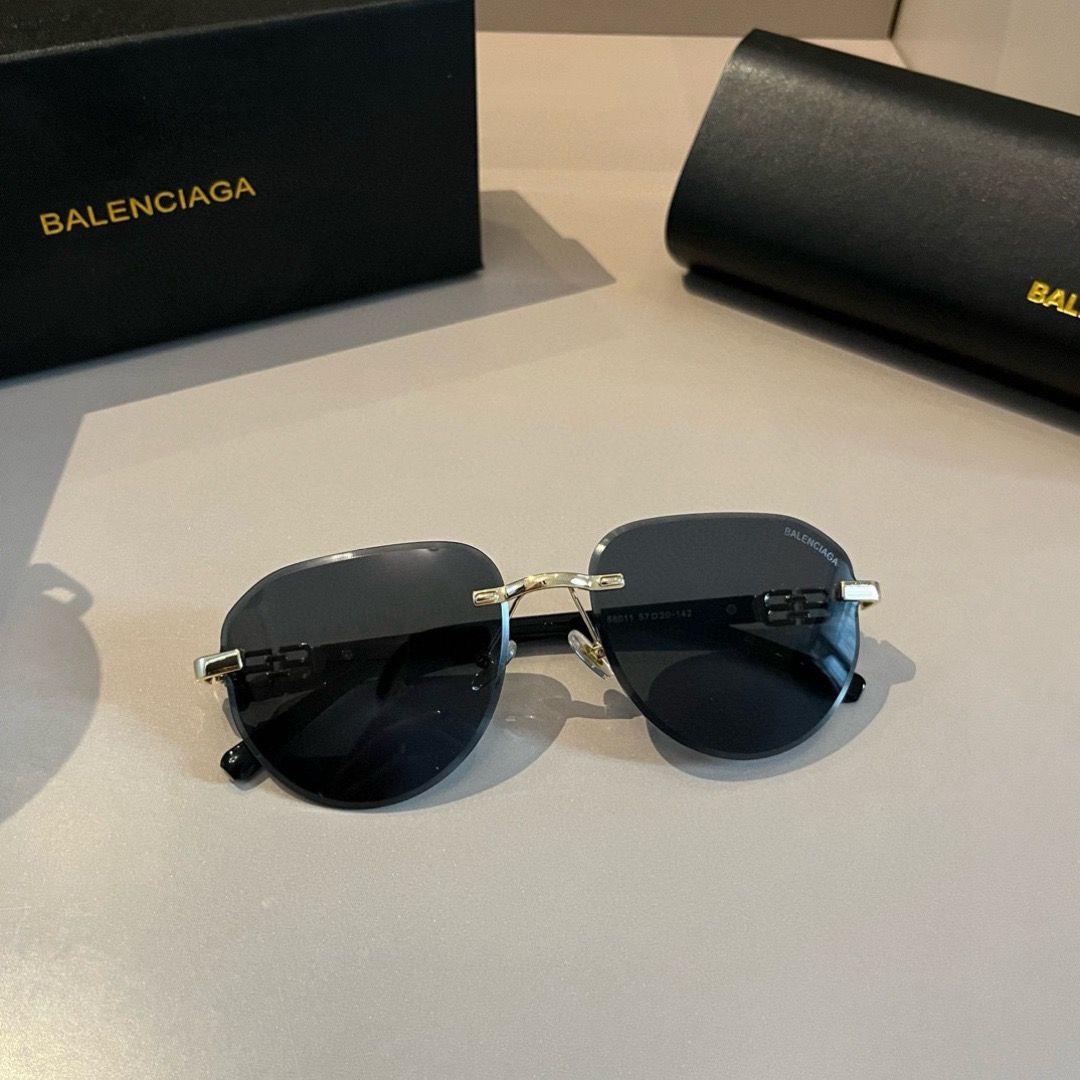 BALENCIAGA Designer Sunglasses Men For Women Oval Frame Metal Mirror Legs Sunglasses Retro Small Round Frame Sexy Little Women Fashion Luxury Glasses With Box