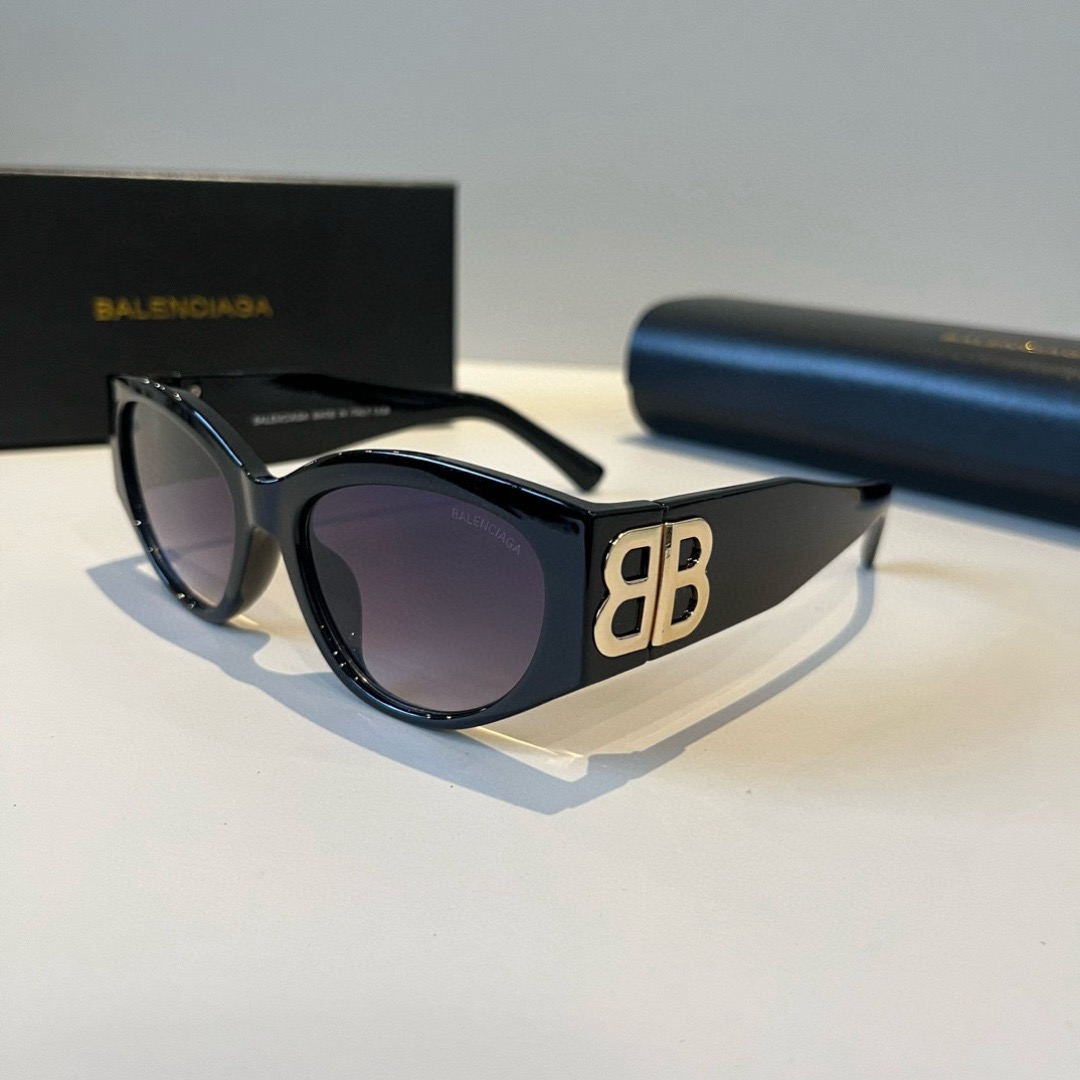 BALENCIAGA Sunglasses Fashion Glasses Oval Frame Designer Sunglass Womens Anti-Radiation Polarized Lenses Mens Retro Eyeglasses With Box