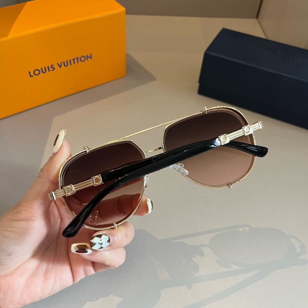 LV Designer Sunglasses For Women Luxury Mens Sunglasses Classic Rectangular Metal Frame Glasses Goggle Outdoor Beach Sun Protection Glasses Driving Sun Glasses