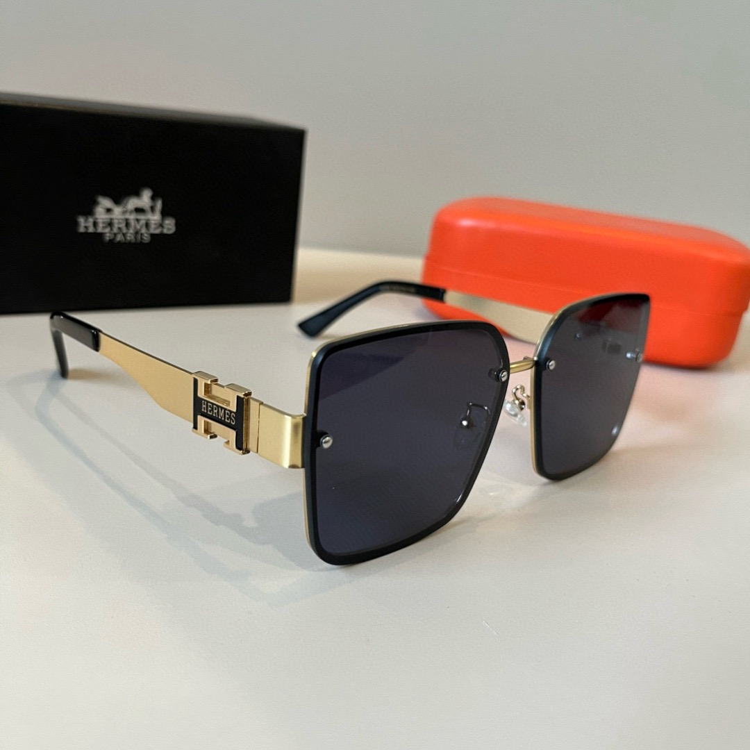 Hermes Designer Sunglasses Men For Women Oval Frame Metal Mirror Legs Sunglasses Retro Frame Sexy Little Women Fashion Luxury Glasses With Box