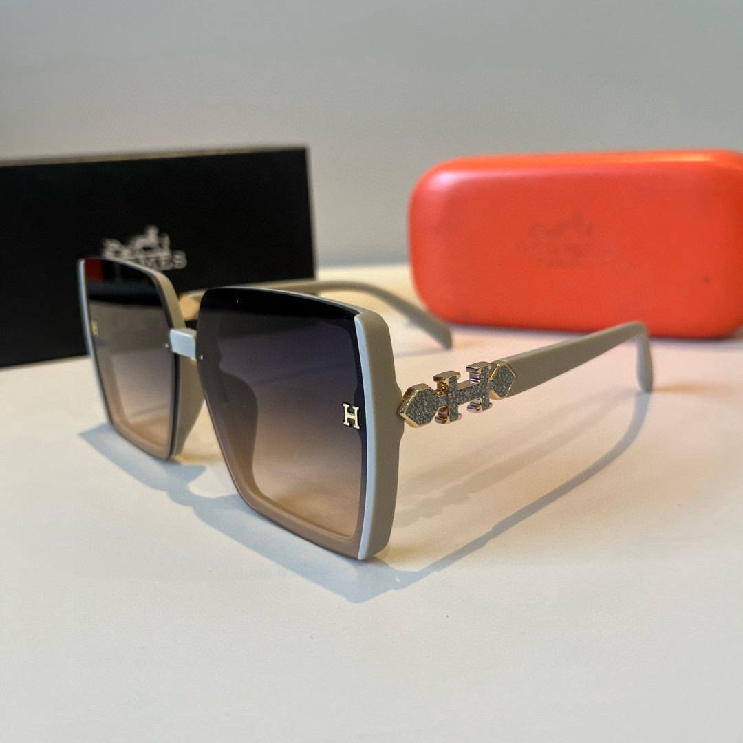 Hermes Women Sun Glasses Beach Sun Glasses Fashion Classic Square Oval Frame Retro Frame Sexy Women Luxury Glasses With Box