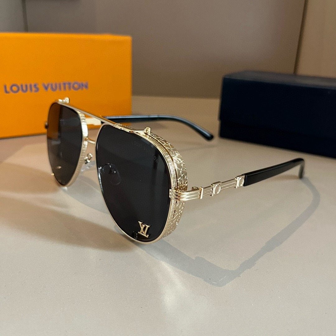 LV Designer Sunglasses For Women Luxury Mens Sunglasses Classic Rectangular Metal Frame Glasses Goggle Outdoor Beach Sun Protection Glasses Driving Sun Glasses