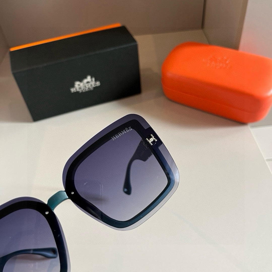 Hermes Designer Fashion Sunglasses For Women Men Exquisite Vintage Full Frame Driving Beach Shading Uv Protection Polarized Glasses Gift With Box Nice