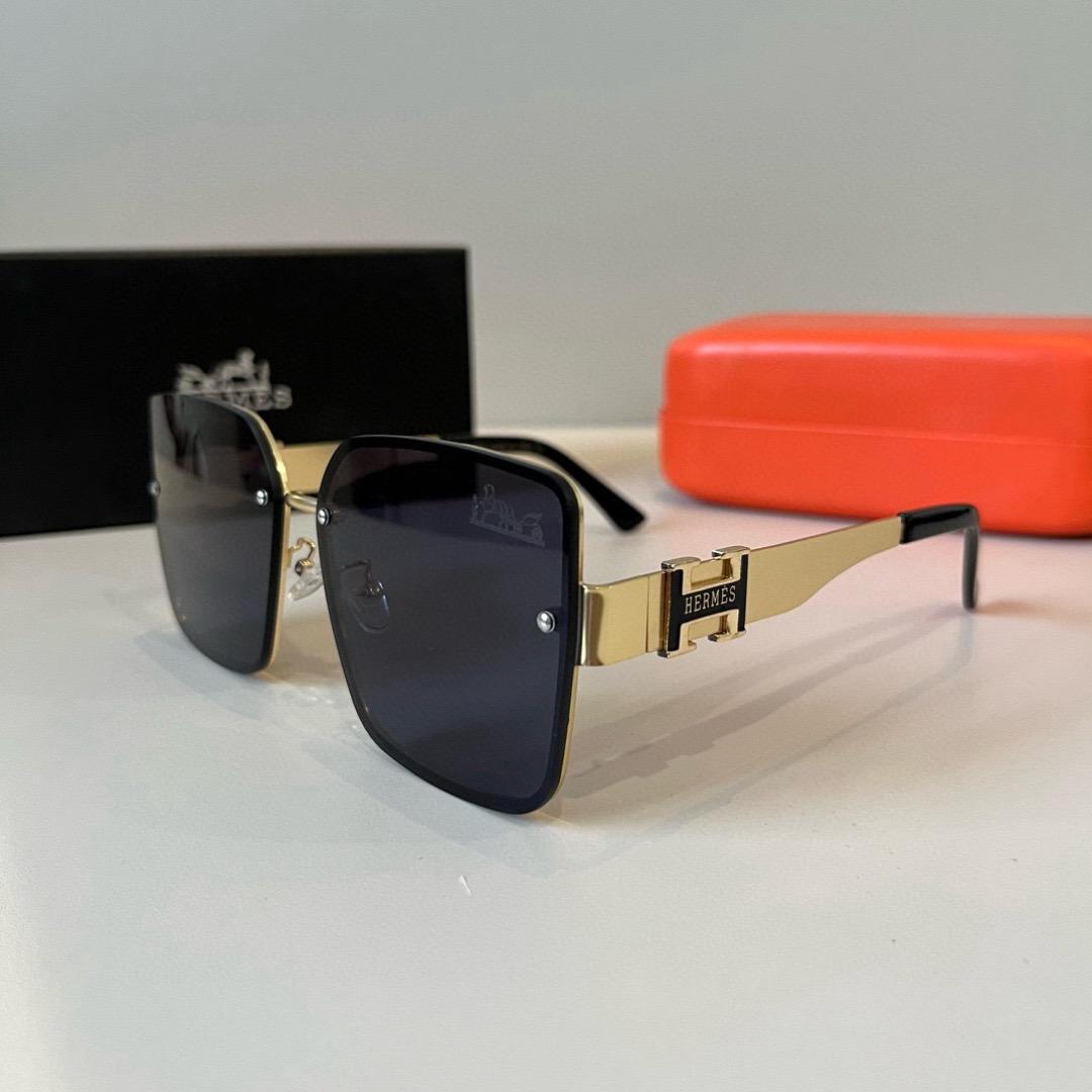 Hermes Designer Sunglasses Men For Women Oval Frame Metal Mirror Legs Sunglasses Retro Frame Sexy Little Women Fashion Luxury Glasses With Box
