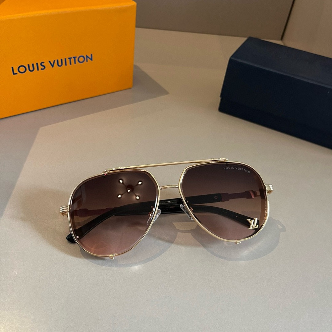 LV Designer Sunglasses For Women Luxury Mens Sunglasses Classic Rectangular Metal Frame Glasses Goggle Outdoor Beach Sun Protection Glasses Driving Sun Glasses