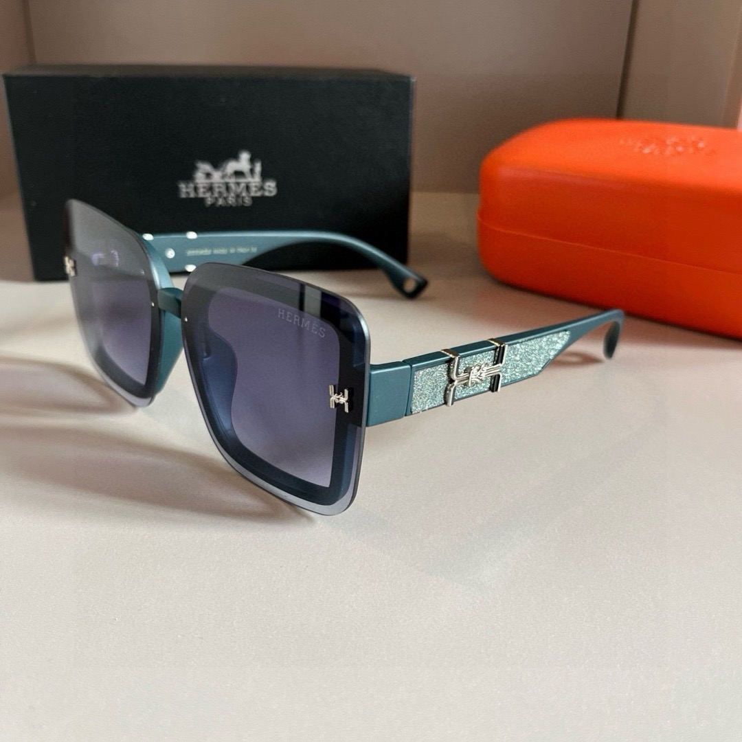 Hermes Designer Fashion Sunglasses For Women Men Exquisite Vintage Full Frame Driving Beach Shading Uv Protection Polarized Glasses Gift With Box Nice